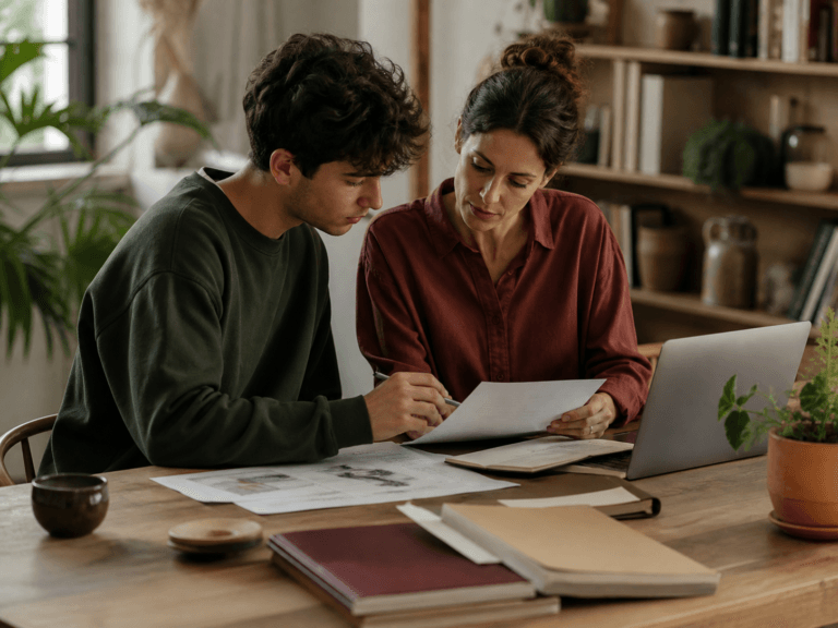 Estudantes colaborando em um projeto acadêmico